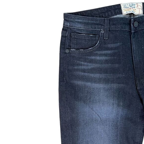 Sandrine Rose By Free People Dark Black Frayed Denim Jeans for Women NWT - Picture 3 of 16